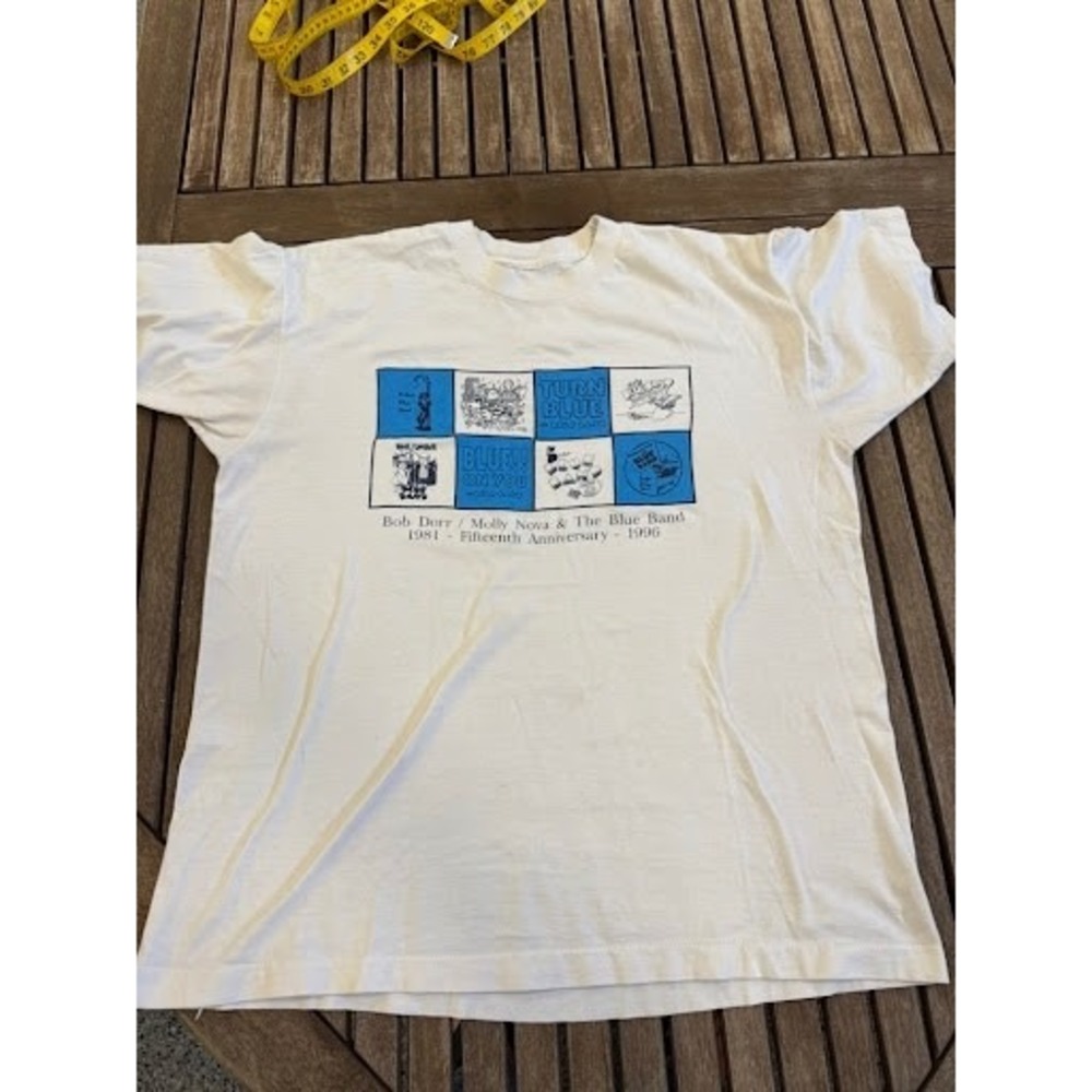Vintage 1996 Bob Dorr Molly Nova The Blue Band 15th Anniversary T-Shirt White XL